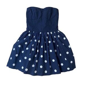 {Gilly Hicks} Navy & White Polka Dot Dress - Medium
